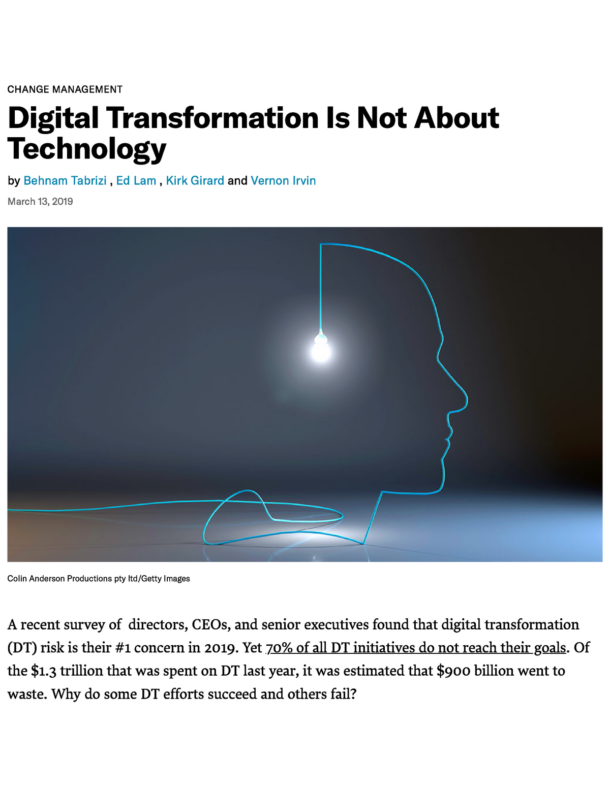 0-pre-reading-Digital Transformation Is Not About Technology - CHANGE ...