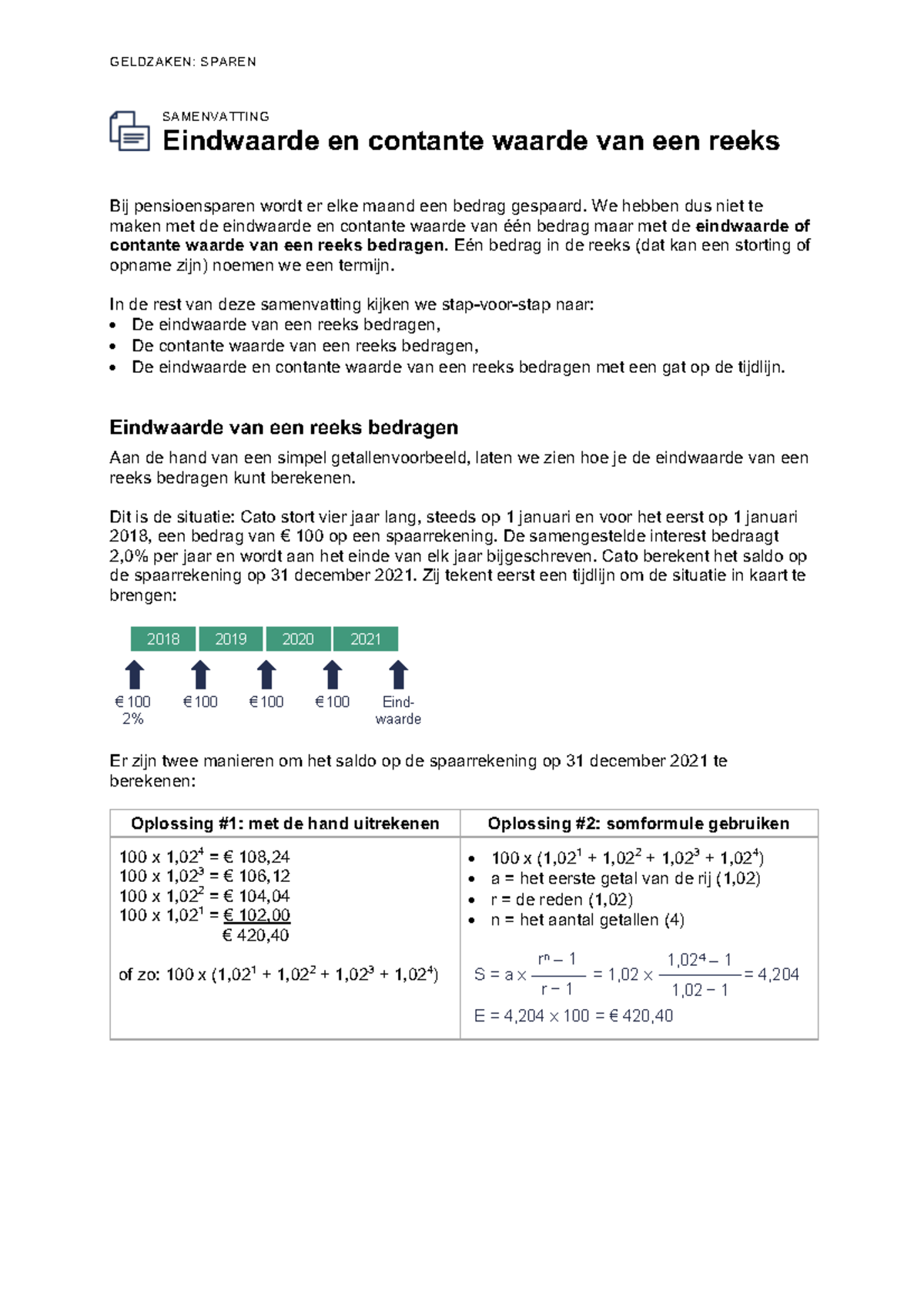 C-samenvatting-t10065 O04s02-eindwaarde-en-contante-waarde-van-een ...