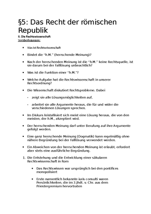 Zusammenfassung Römische Rechtsgeschichte - Römische Rechtsgeschichte ...