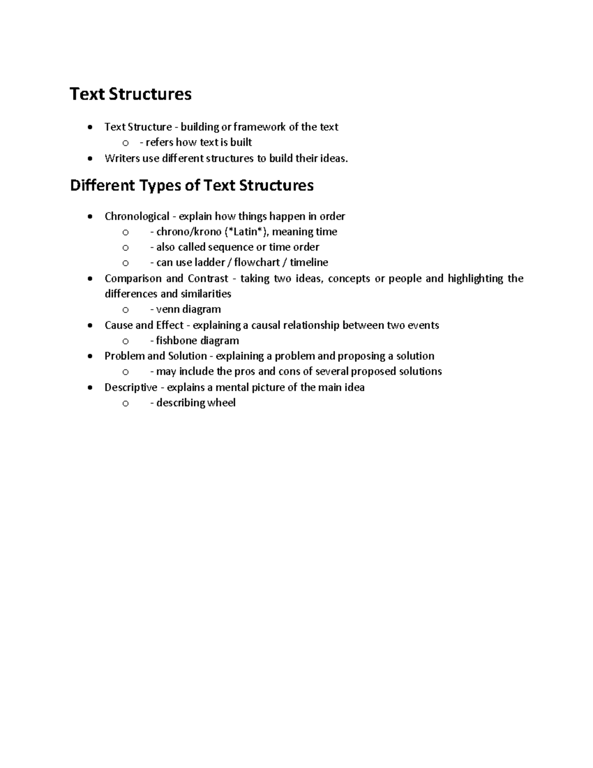 Text Structures - Text Structures Text Structure - building or ...