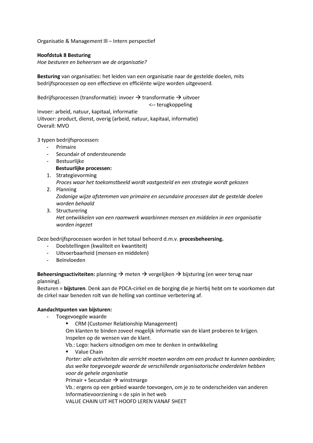 Ikz Integrale Kwaliteitszorg En Verbetermanagement Samenvatting H8 - 10 ...