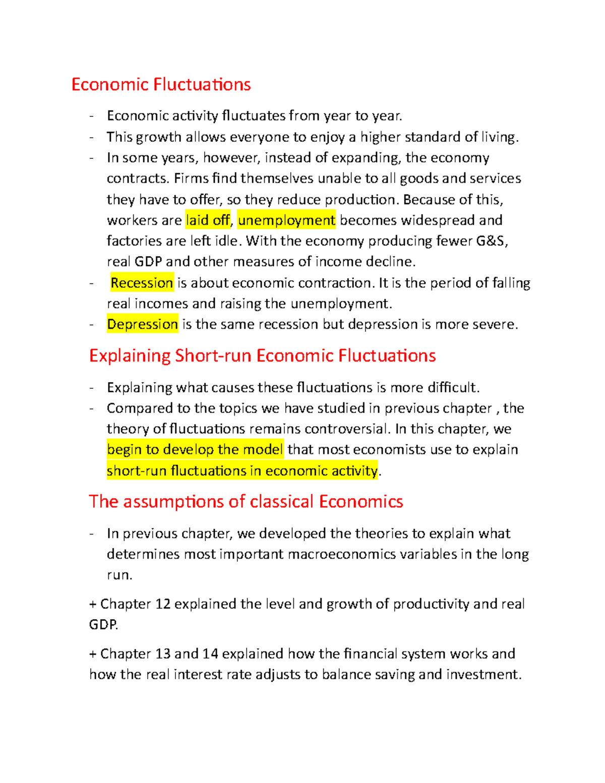 thesis economic fluctuations