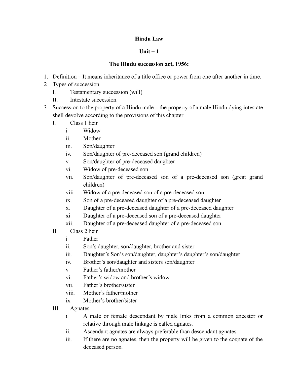 Hindu Succession Act 1956 Definition