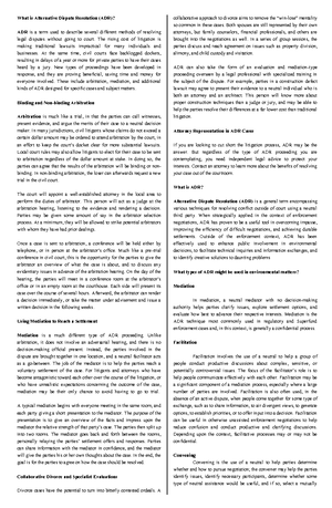 ADR Exam Notes - Culture - ADR Examination Notes: Culture Table of ...