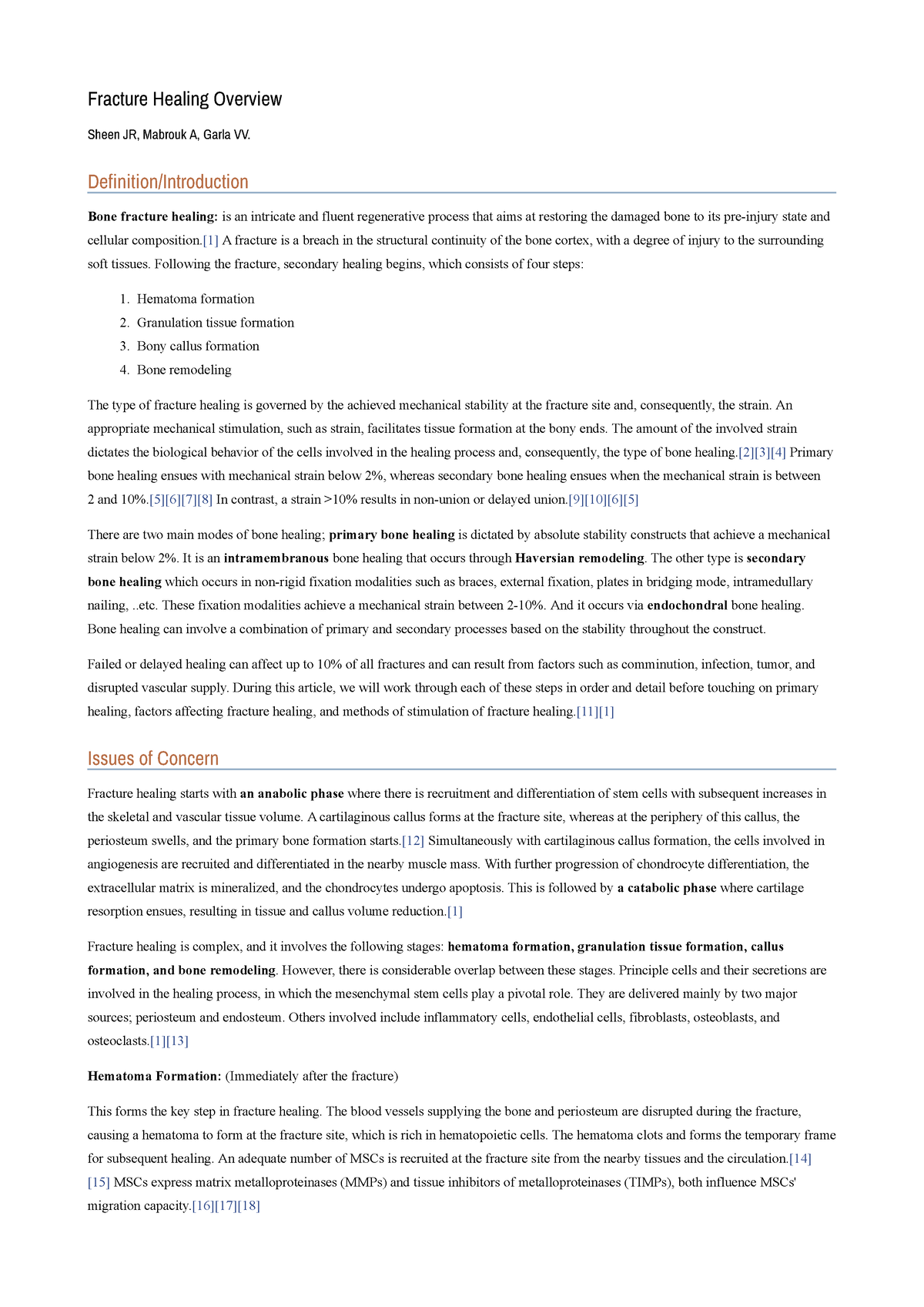 Fracture Healing Overview - Stat Pearls - NCBI Boo… - Fisioterapia Em ...