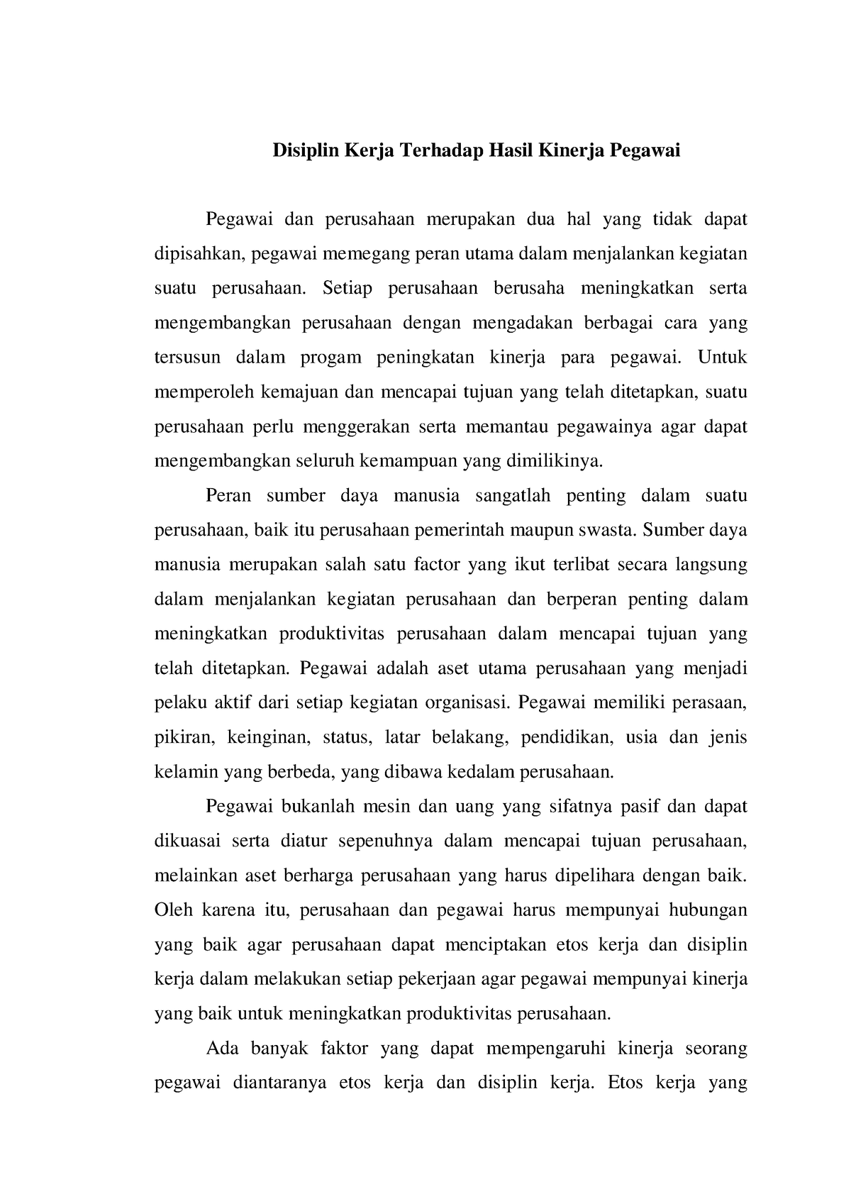 1. Disiplin Kerja Terhadap Hasil Kinerja Pegawai - Disiplin Kerja ...