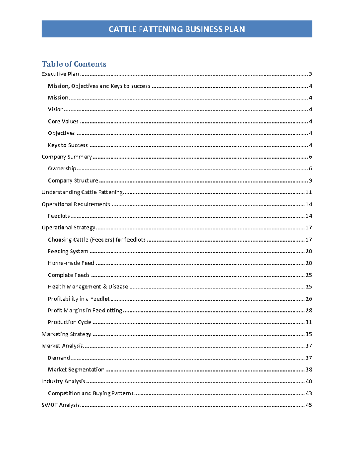 cattle fattening business plan pdf