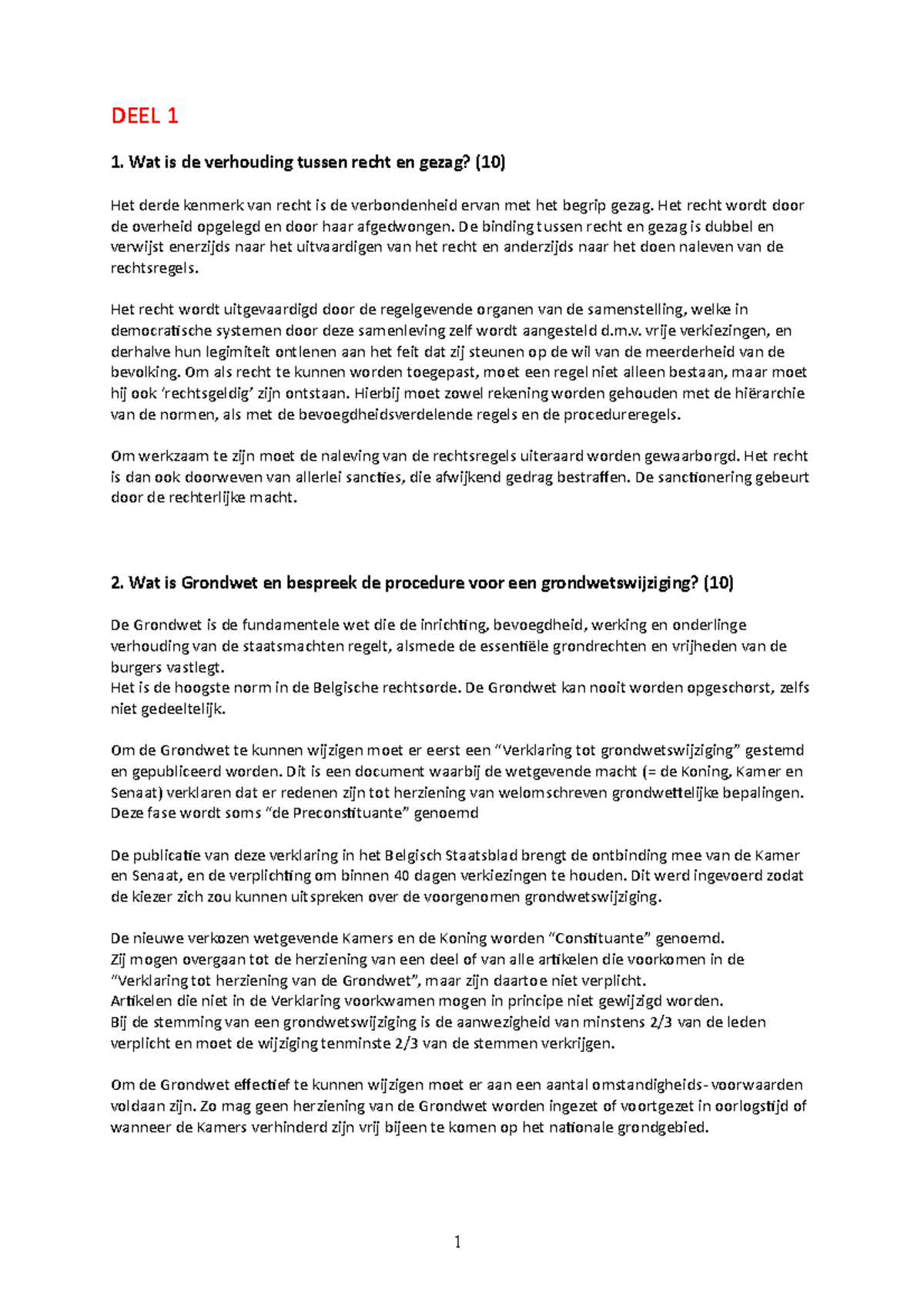 Examenvragen, Vragen En Antwoorden - DEEL 1 1. Wat Is De Verhouding ...