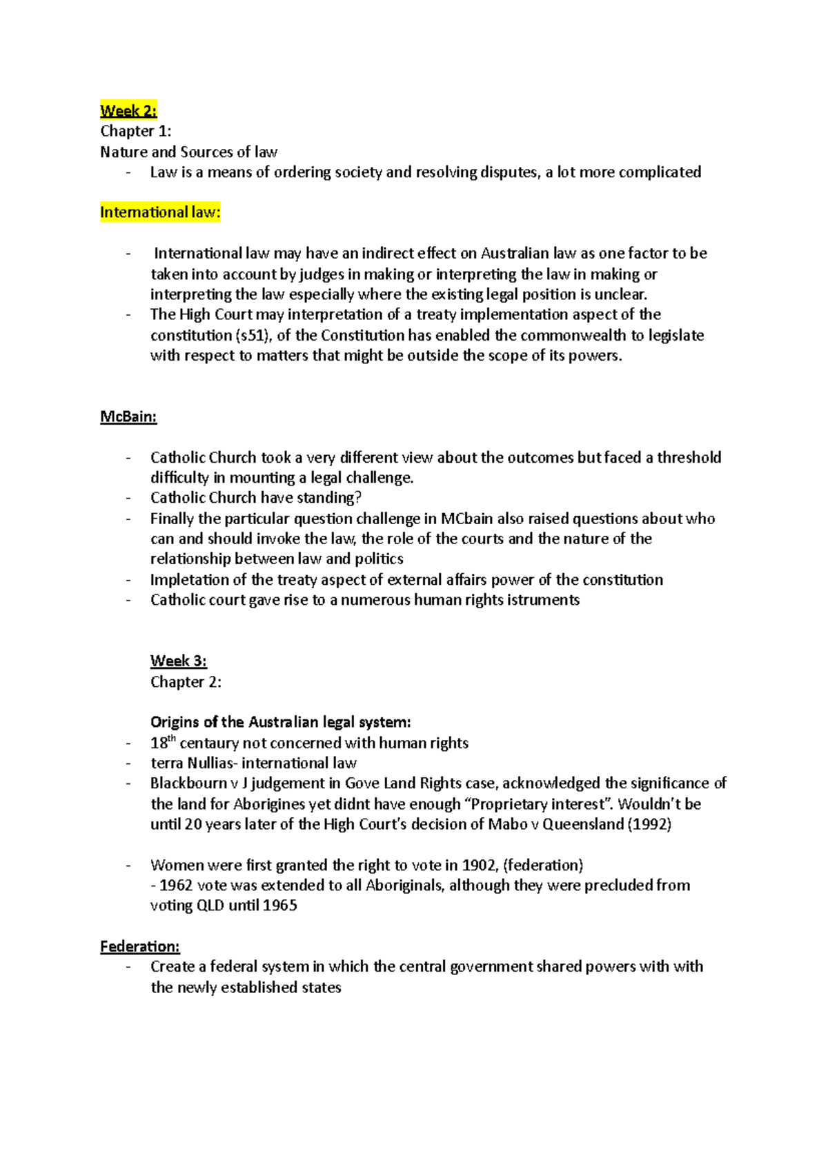 Notes Australian law - Foundations of law notes - LLB1100 - UOW - Studocu