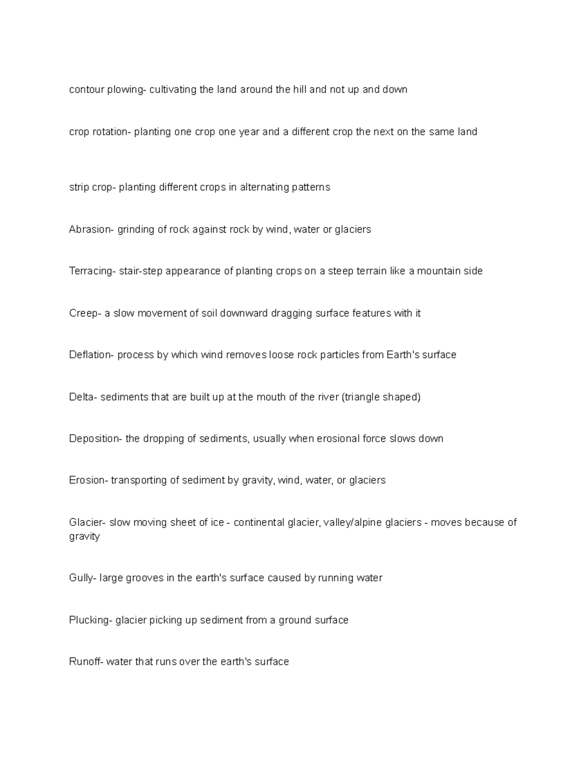 Earth Science 8 contour plowing cultivating the land around the hill