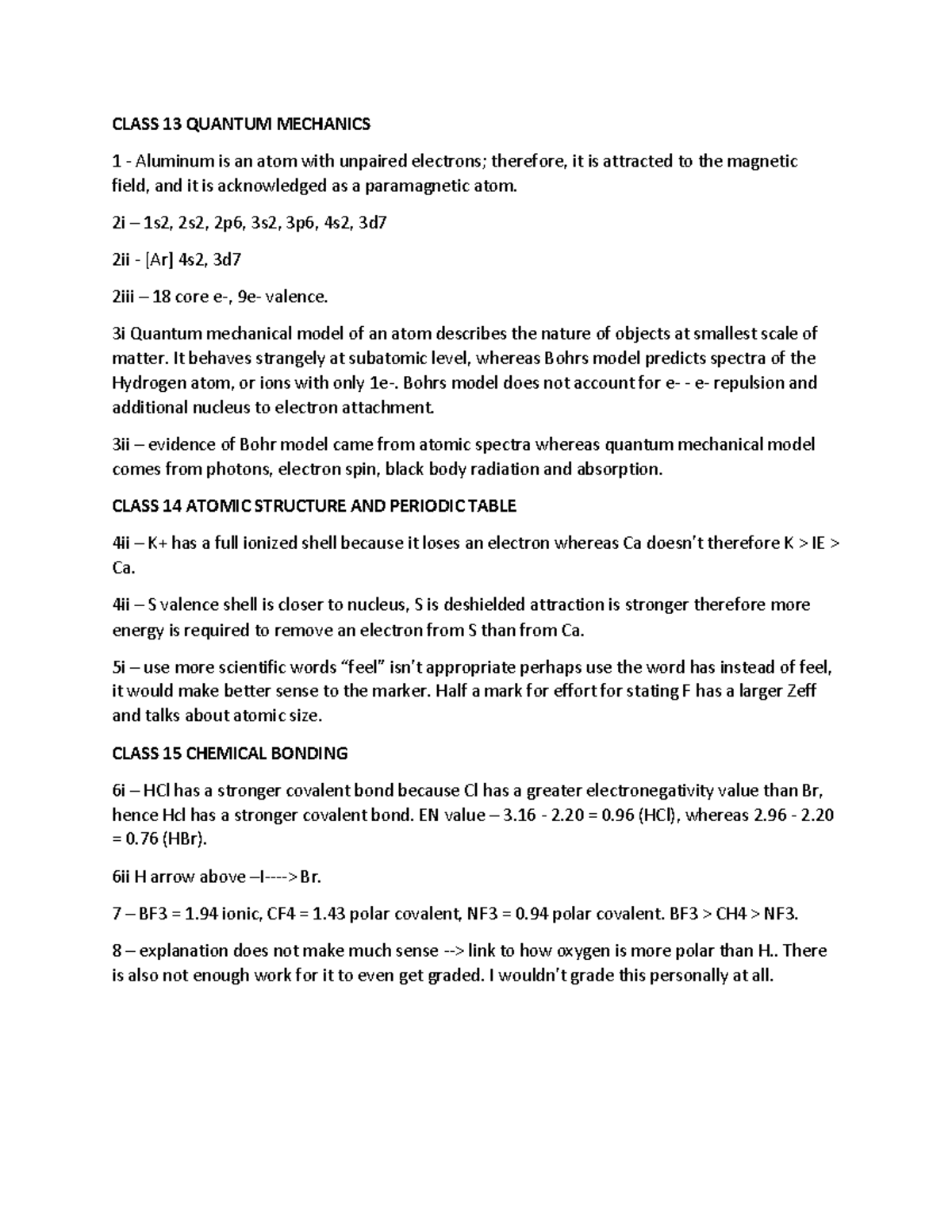 Chemical Reactivity For Chemistry CLASS 13 QUANTUM MECHANICS 1