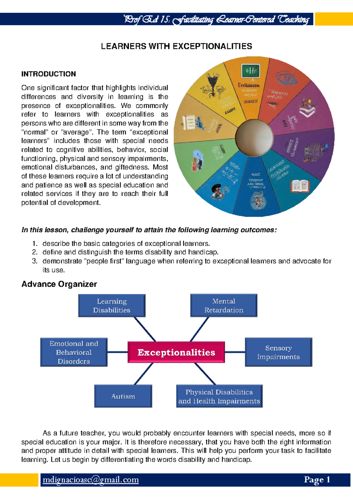 11 Additional Activities For Learners With Exceptionalities - LEARNERS ...