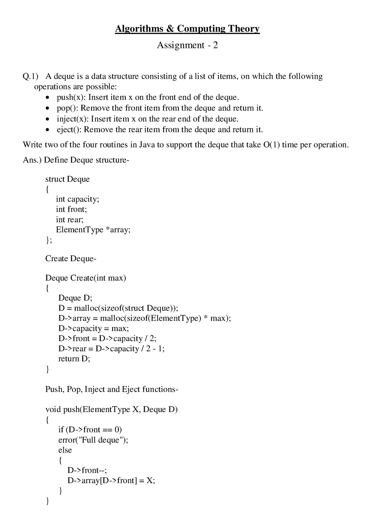 Assignment - 2 - Homework - 2 - Algorithms & Computing Theory ...