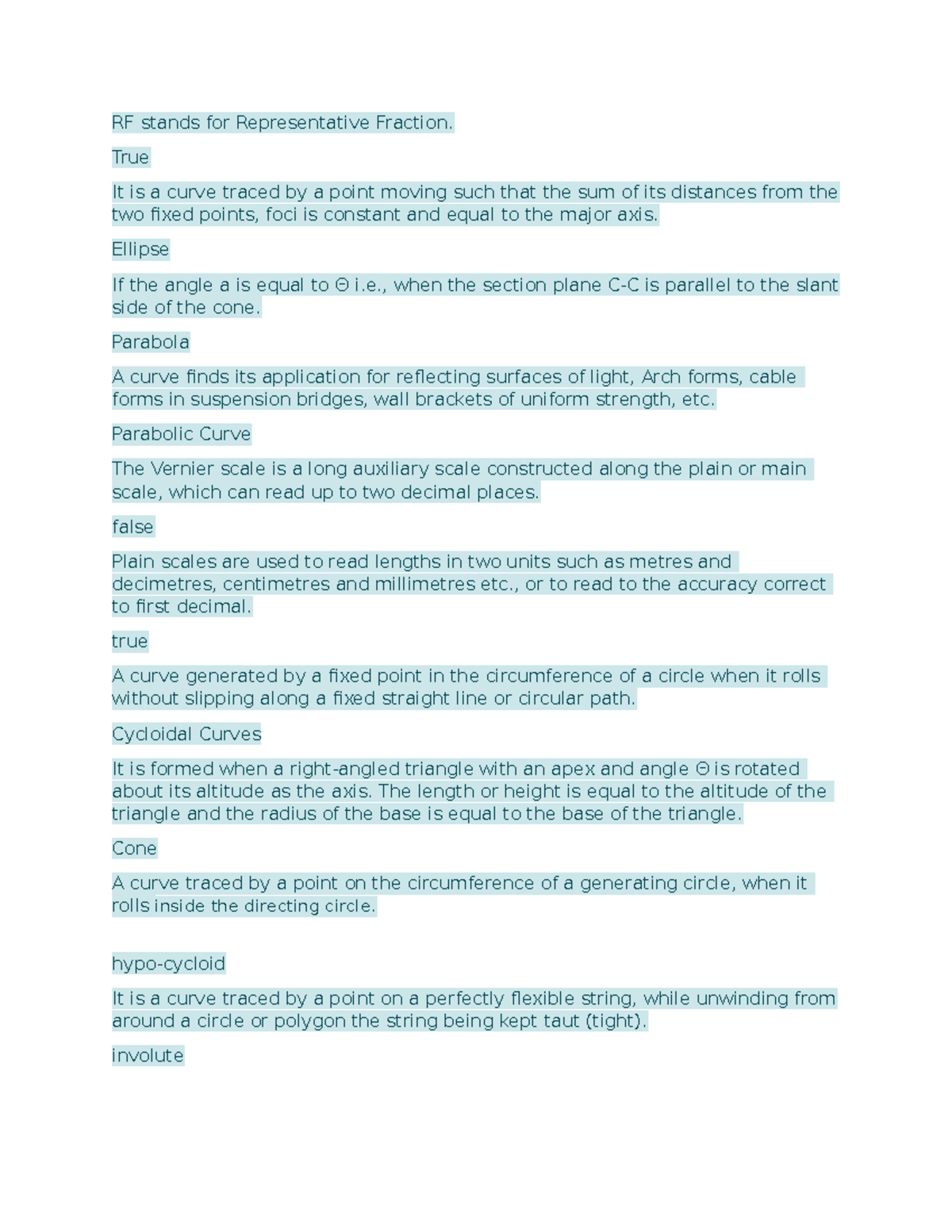 UGRD-ENG6100 Engineering Drawing complete - RF stands for ...