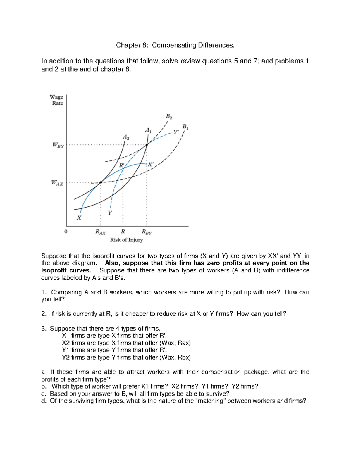 Ch 8 questions - econ - Chapter 8: Compensating Differences. In ...