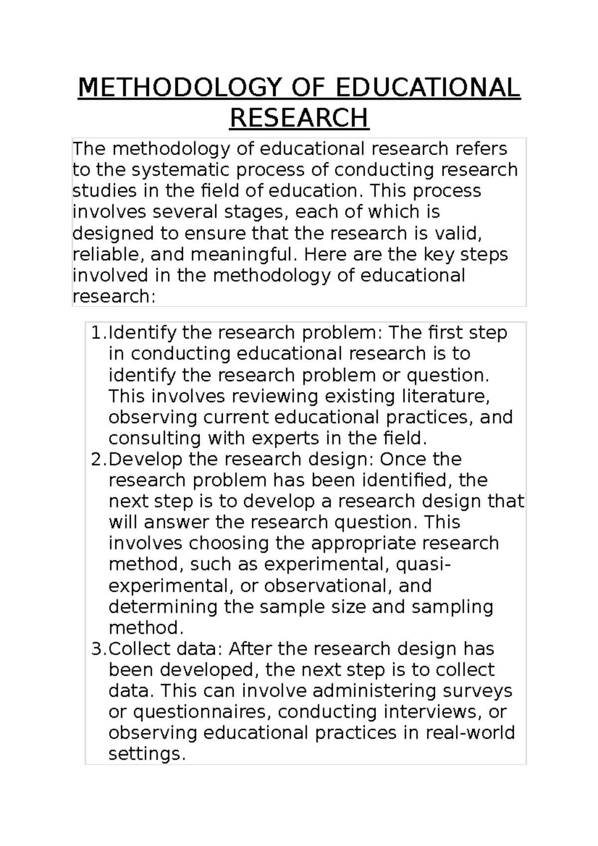 research methodology education pdf