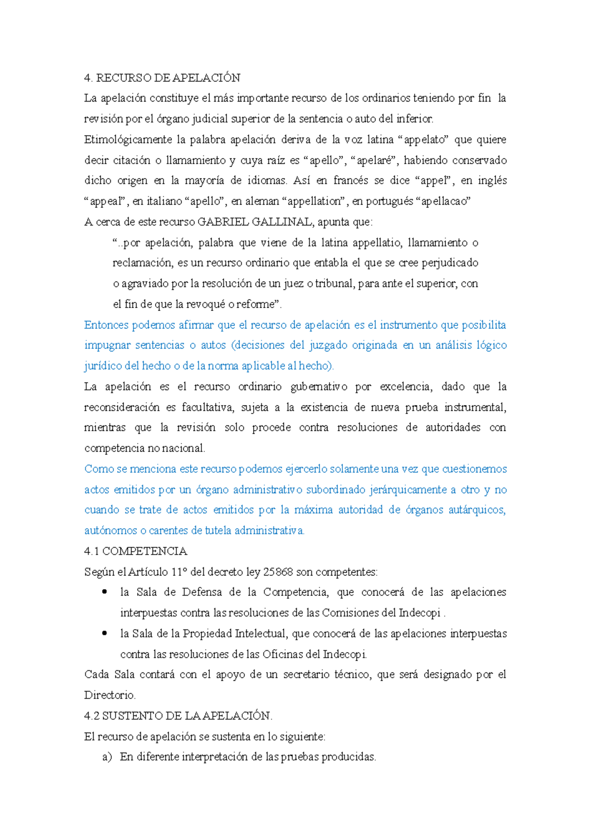 4. Recurso DE Apelacion - 4. RECURSO DE APELACIÓN La Apelación ...