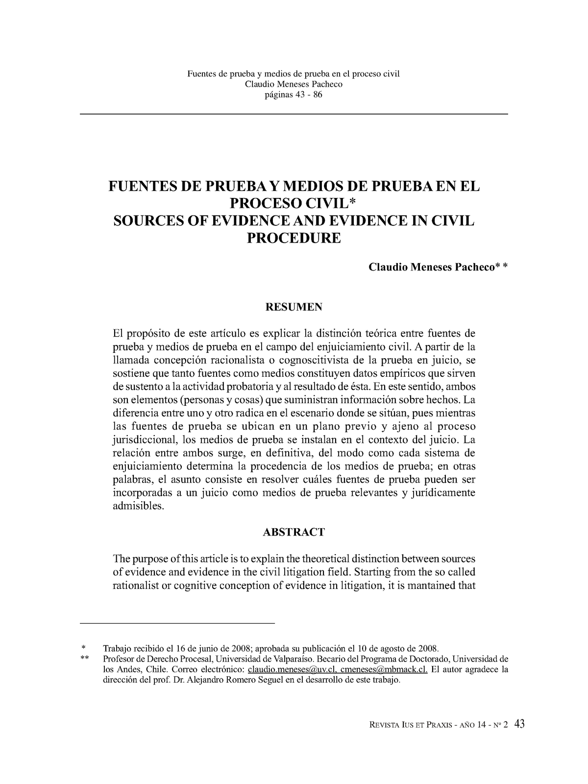 Fuentes De Prueba Y Medios De Prueba En El Proceso Civil Sources Of Evidence And Evidence In 0675