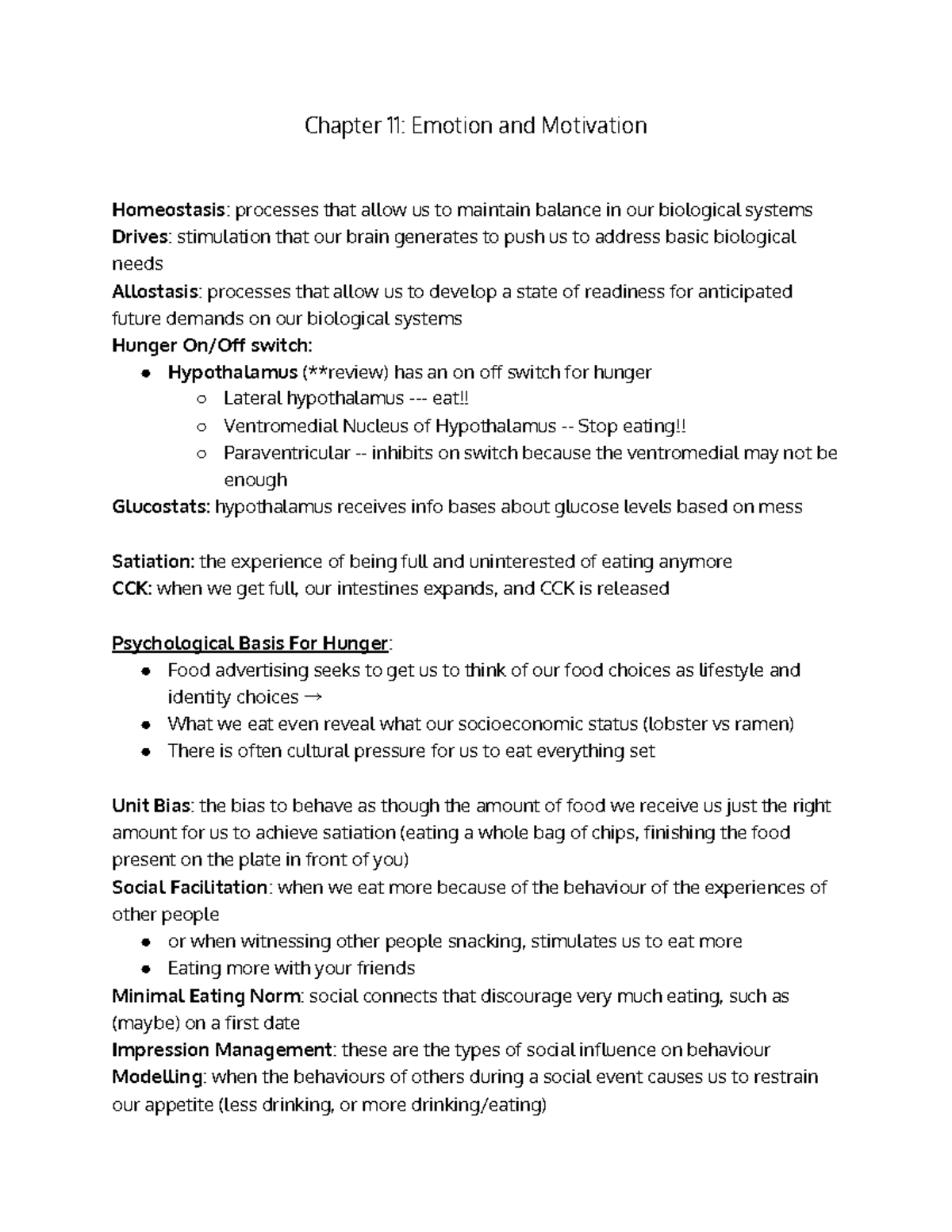 Chapter 11 Emotion and Motivation - Chapter 11: Emotion and Motivation ...