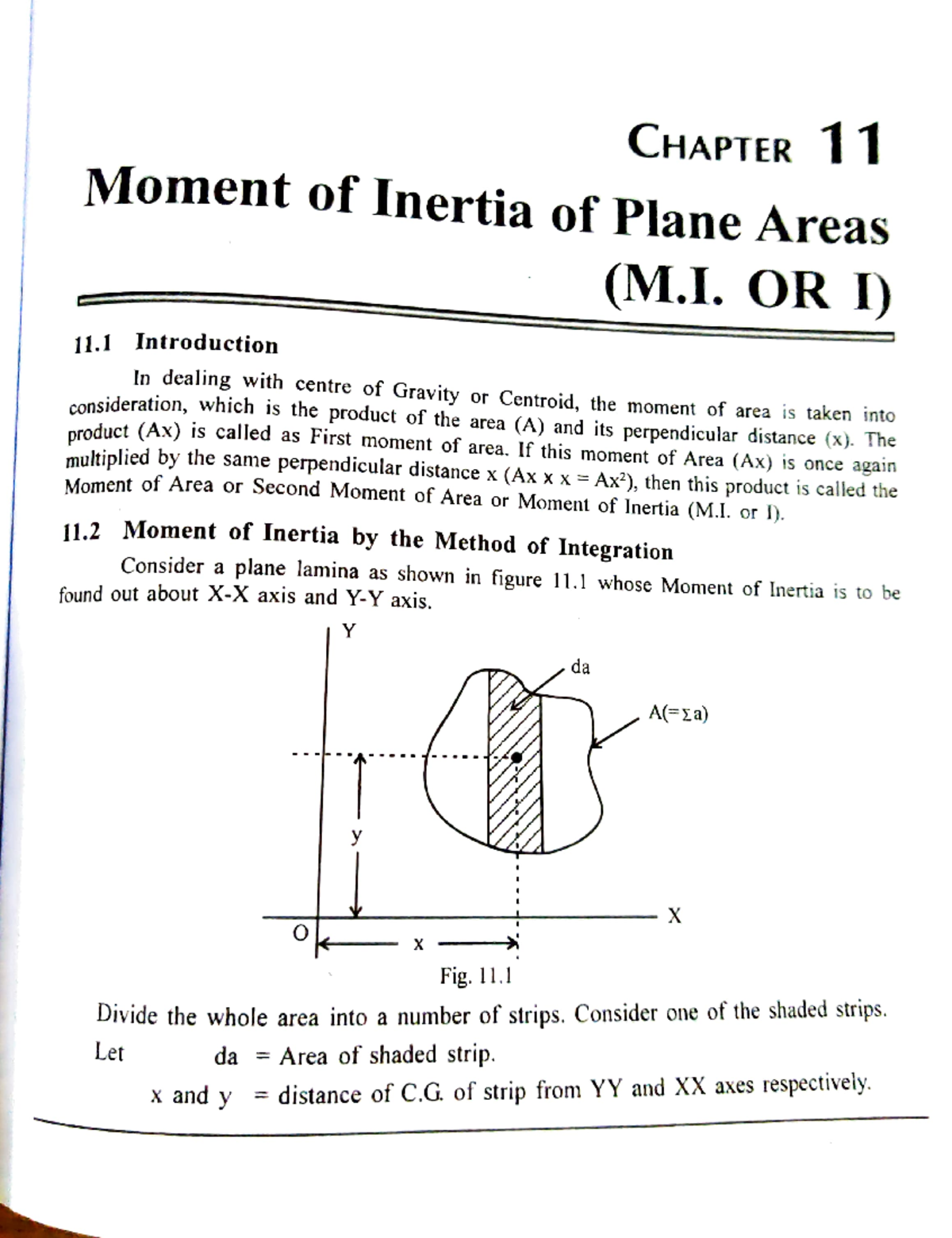 Moment of inertia OR I) 11 Introduction consideration, (Ax) is called