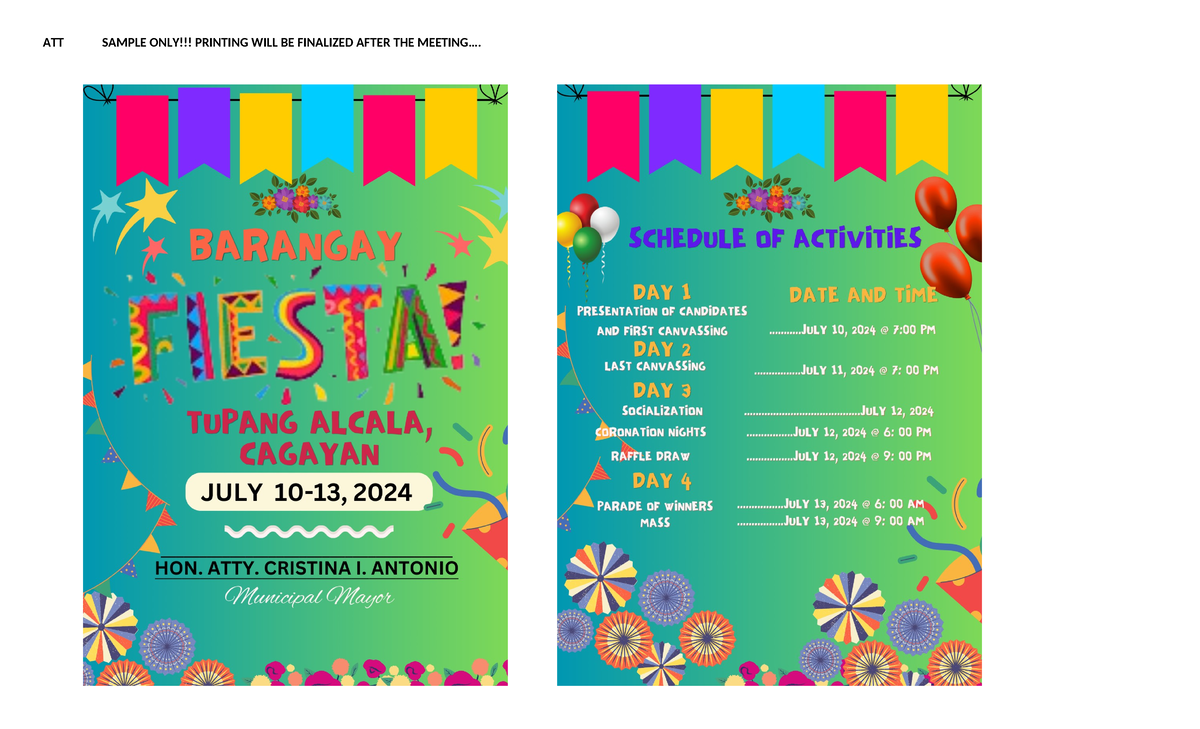 Fiesta Invitation - PRINTING WILL BE FINALIZED AFTER THE MEETING ...