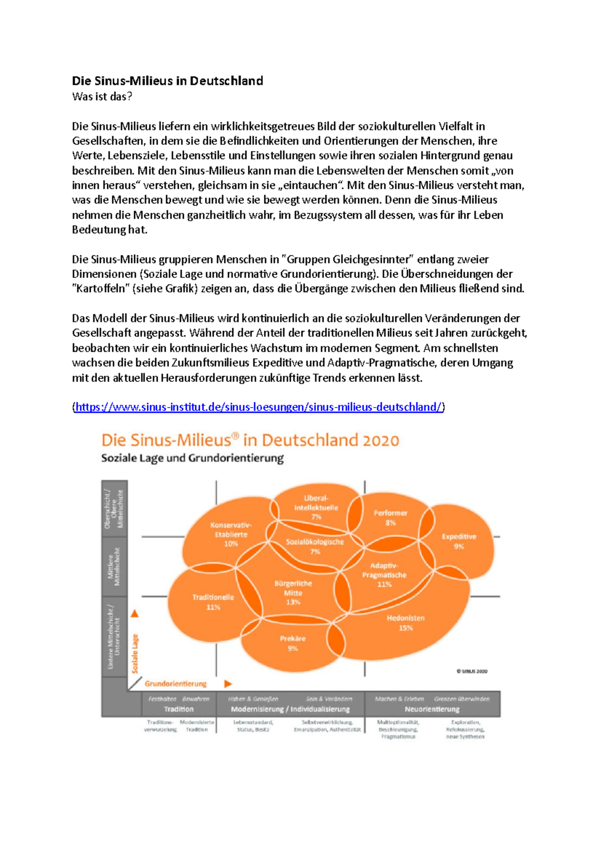 Ausarbeitung - Die Sinus Milieus - Die Sinus-Milieus in Deutschland Was ...