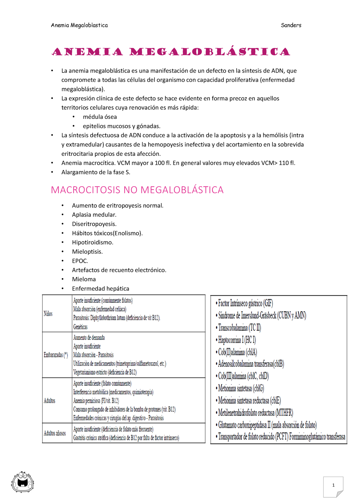 Anemia Megaloblástica - ANEMIA MEGALOBLÁSTICA La Anemia Megaloblástica ...