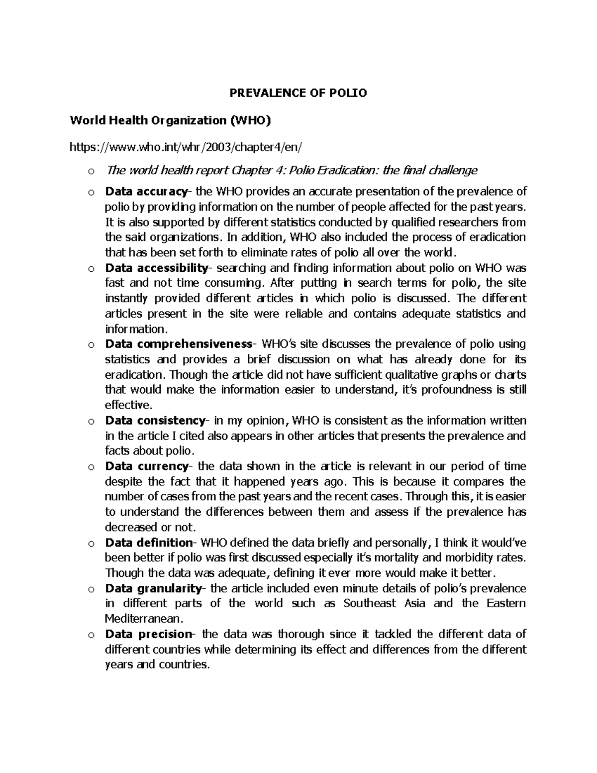 Prevalence OF Polio NOTES - PREVALENCE OF POLIO World Health ...