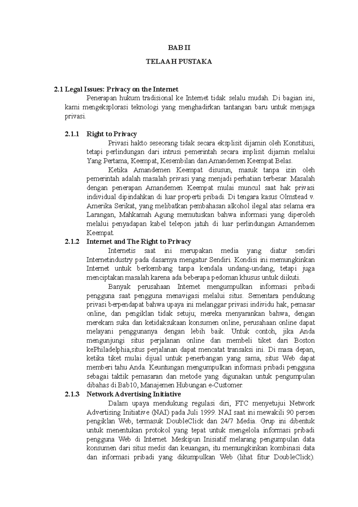 BAB II PEB Week 9 - Penjelasan - BAB II TELAAH PUSTAKA 2 Legal Issues ...