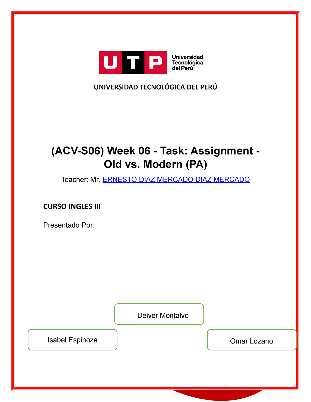 (acv s06) week 06 task assignment old vs. modern (pa)