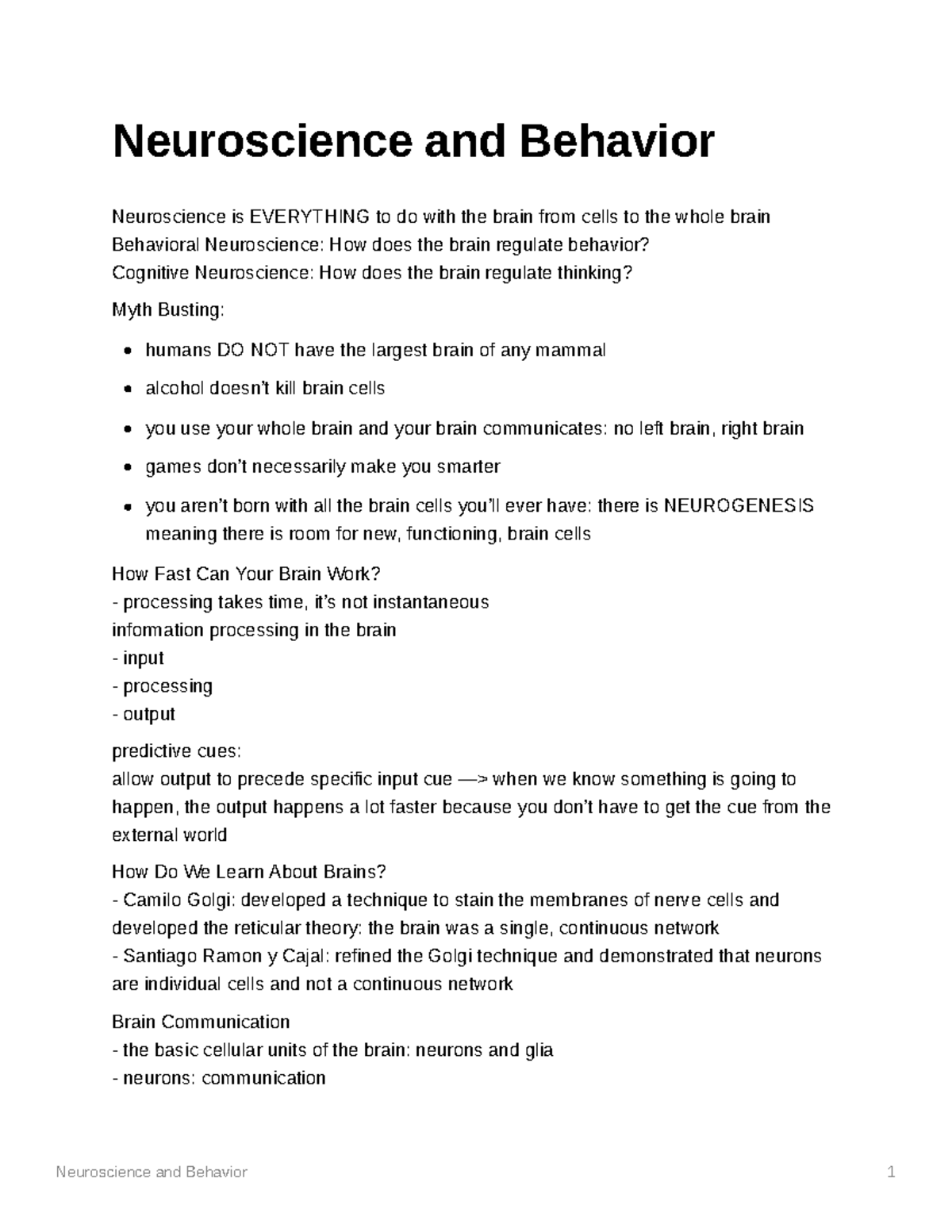 Neuroscience And Behavior - Neuroscience And Behavior Neuroscience Is ...