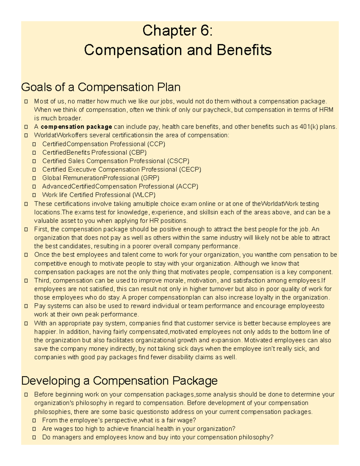 6.1 Goals of a Compensation Plan – Human Resource Management