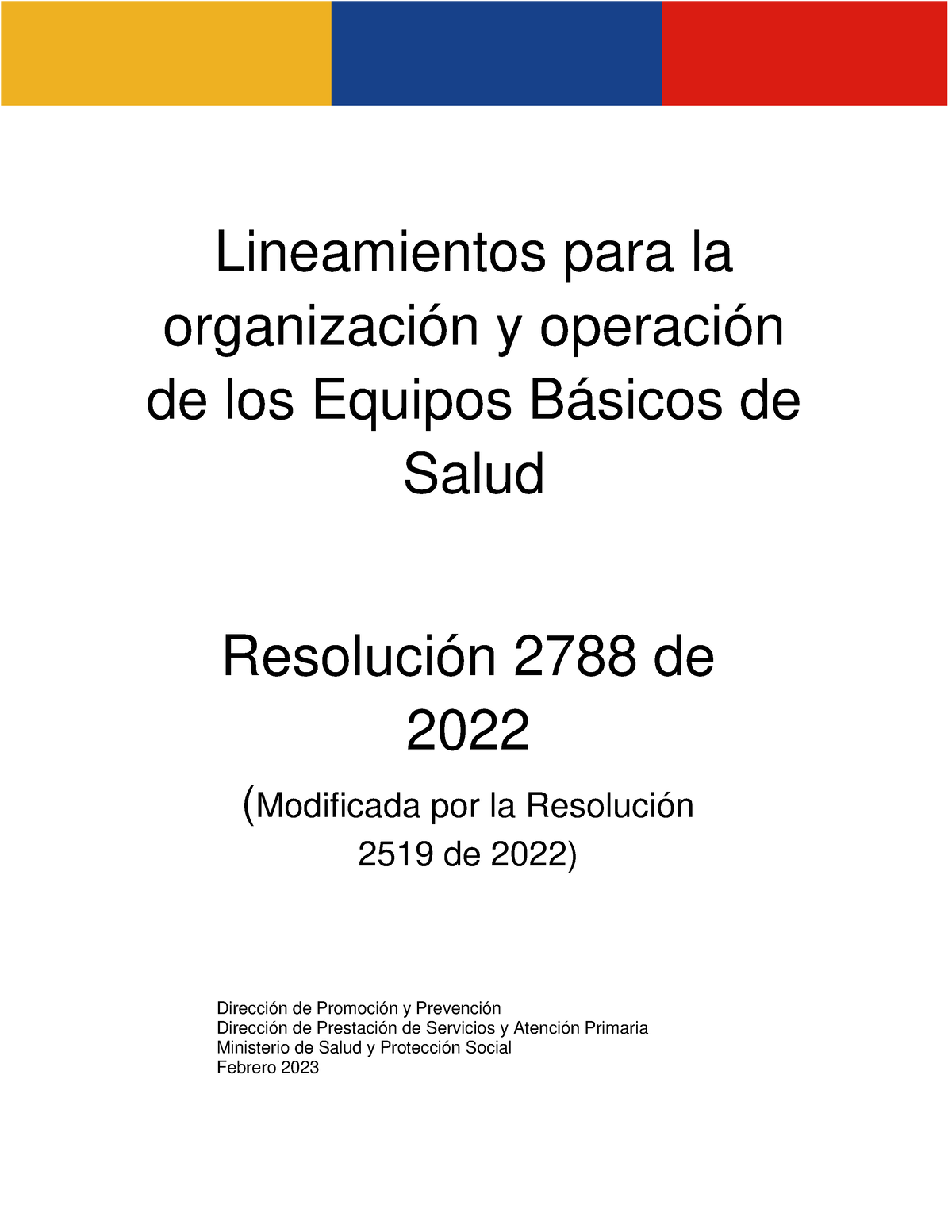 Lineamientos Operacion Equipos Basicos Salud Resolucion 2788 2022 ...