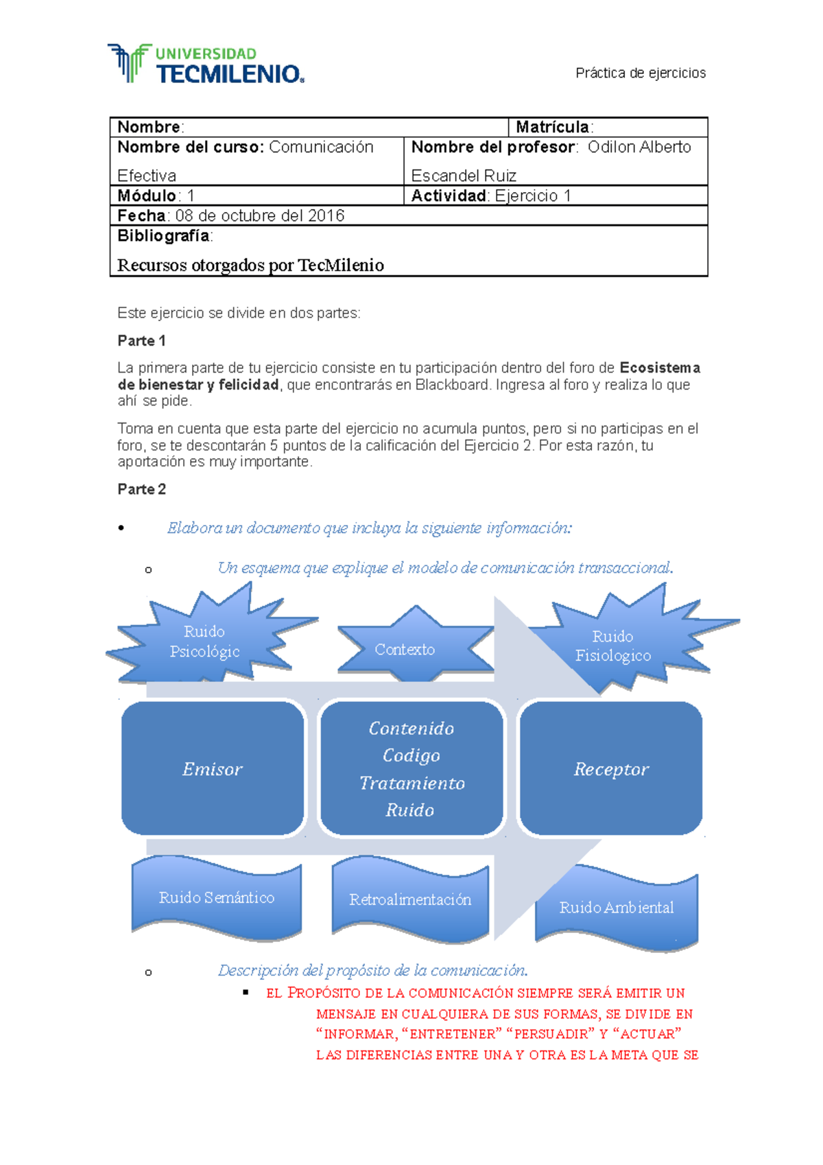 Ejercicio 1 Comunicacionefectiva - Práctica de ejercicios Nombre ...