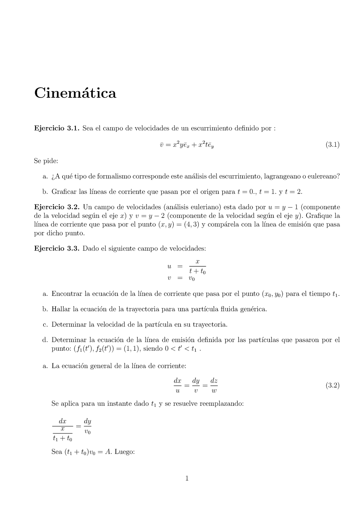 Cinematica 2 - Apuntes De Cinématica - Cinem ́atica Ejercicio 3.1 El ...