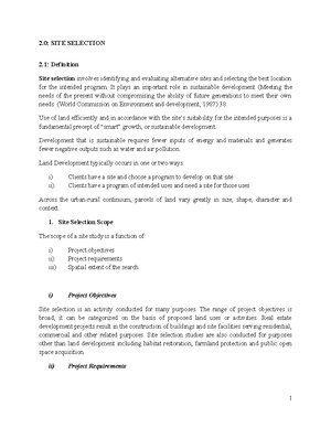 1. Introduction, Site planning and Design Process notes - THE TECHNICAL ...