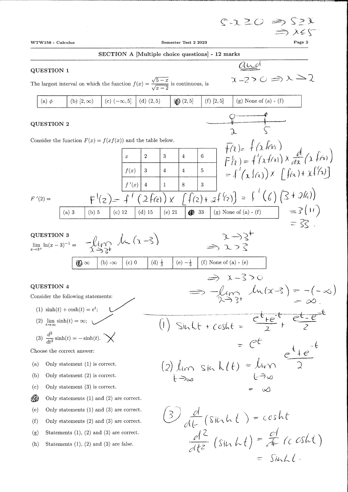 2023 Semester Test 2, WTW 158 - WTW 158 - Studocu