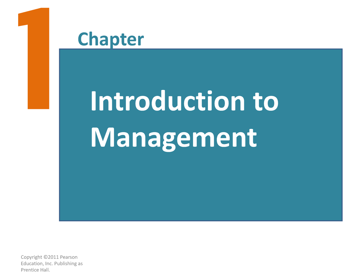 Chapter 1 - Introduction To Management St - Principles Of Management ...