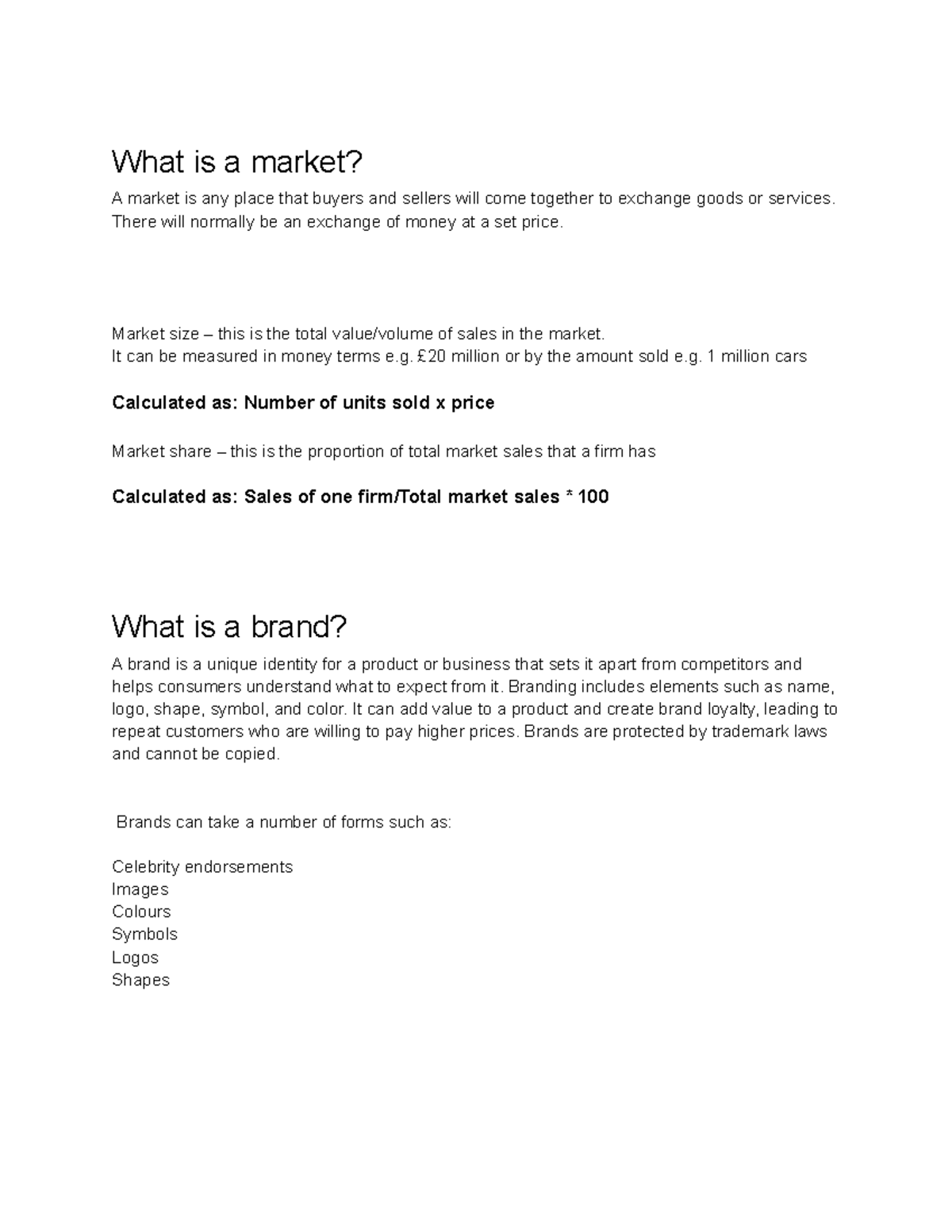 1.1.1 Notes - What is a market? A market is any place that buyers and ...