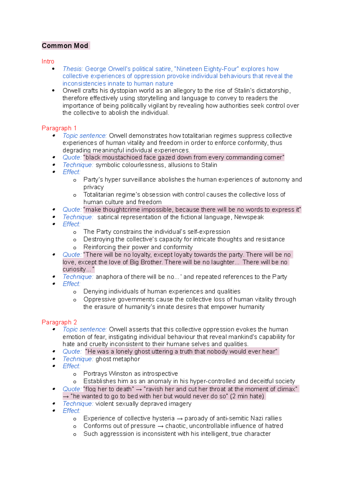 common module 1984 essay