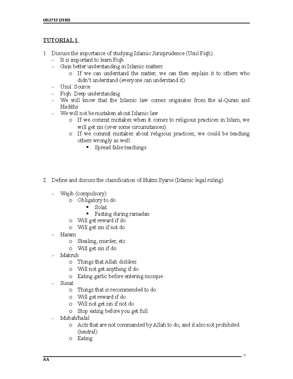 Tutorial 1 Week 2 Uil2712 2310 Tutorial 1 1 Discuss The Importance