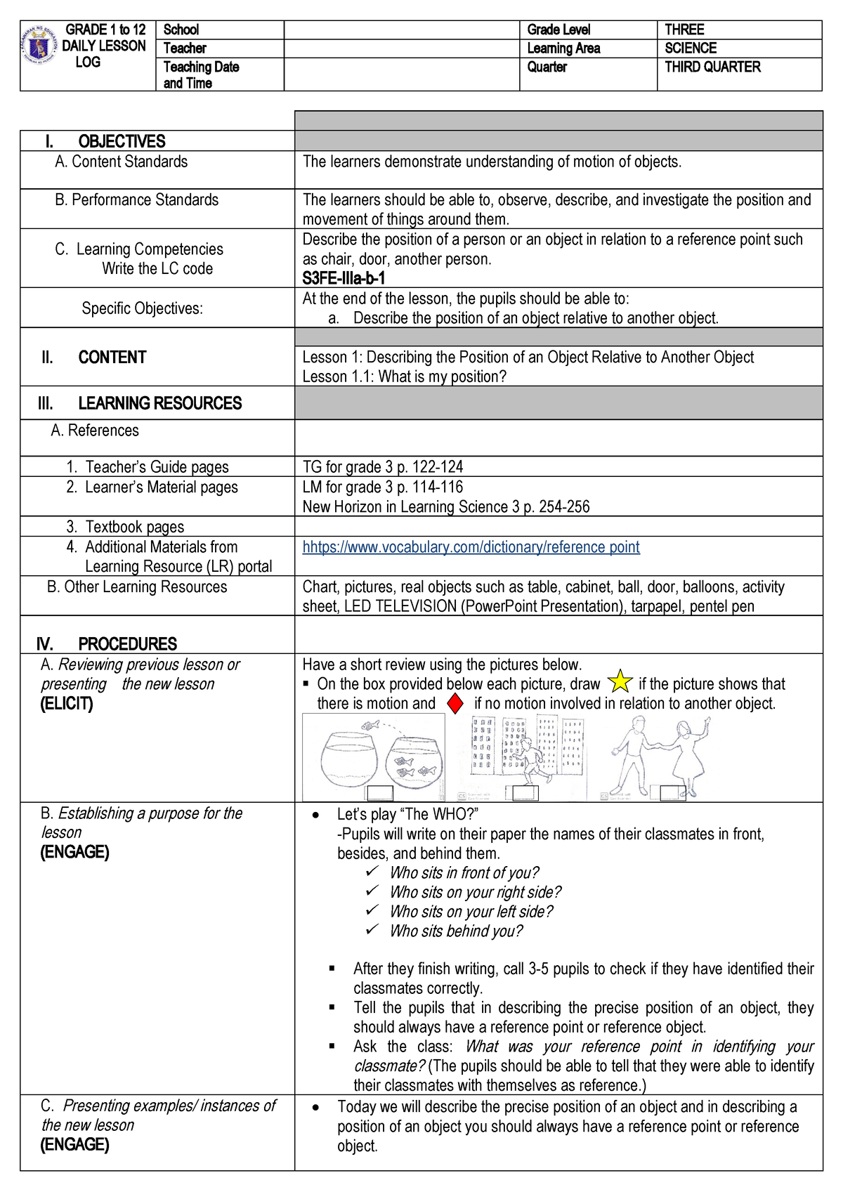 Dlp-in-science-3-lesson-11-q3-lc1 Compress - GRADE 1 To 12 DAILY LESSON ...