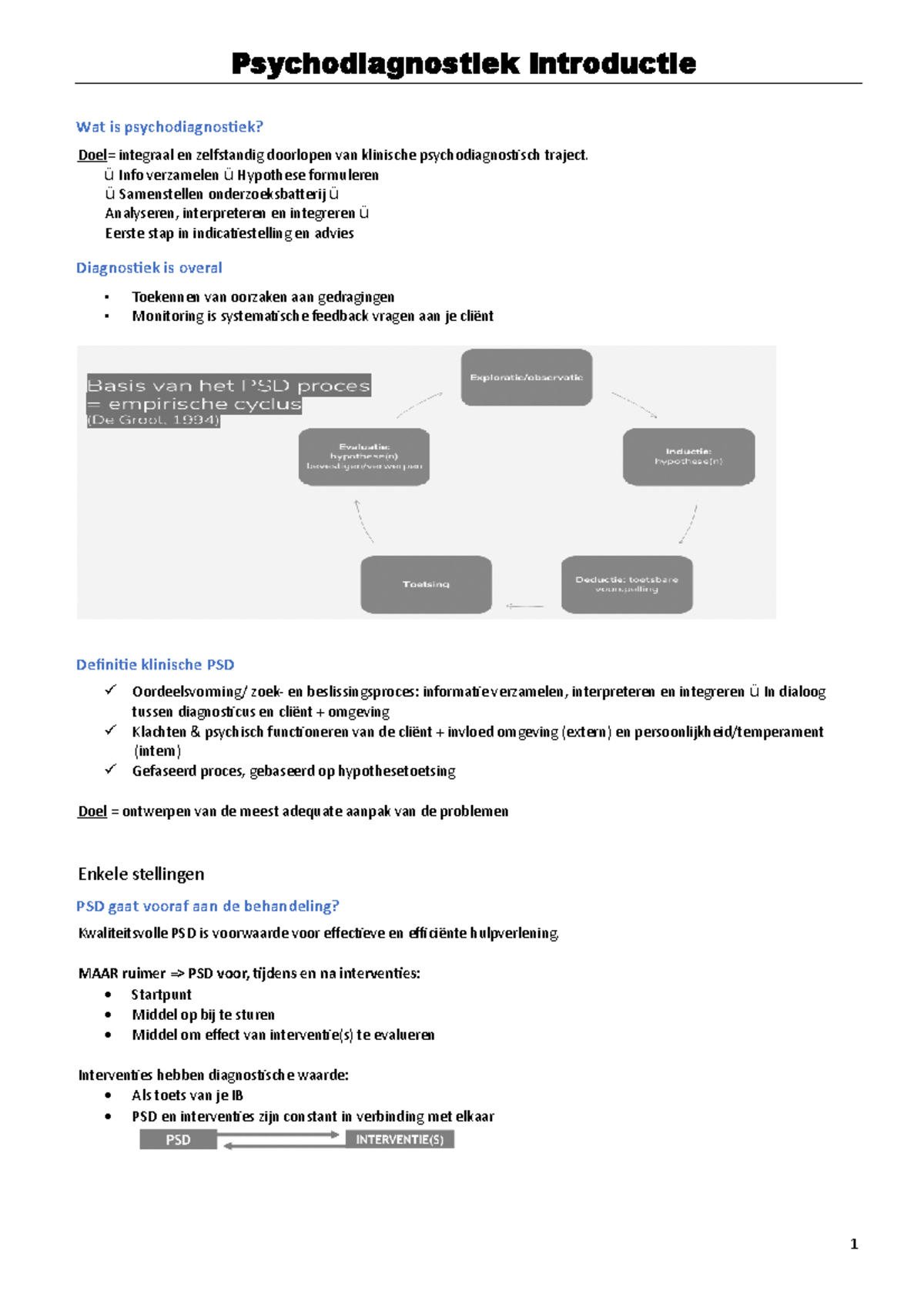 Psychodiagnostiek 3 AF - Psychodiagnostiek Introductie Wat Is ...