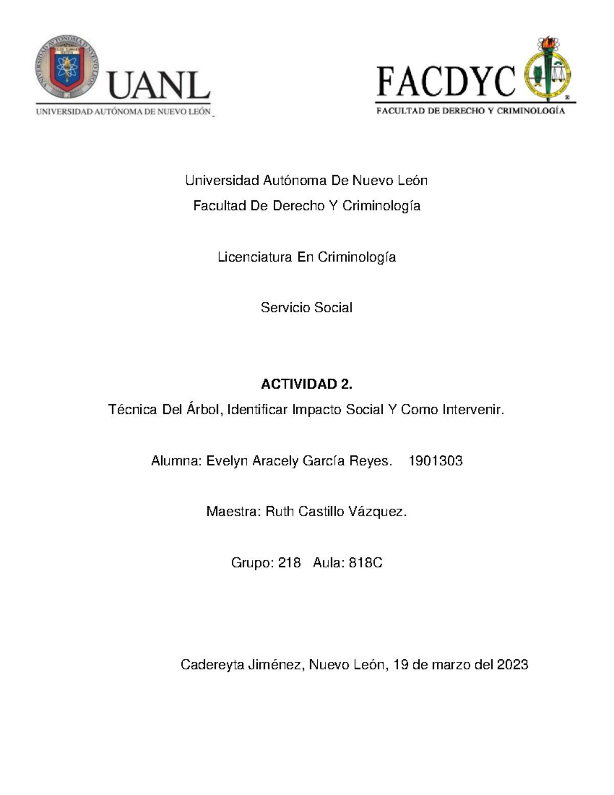 Actividad 2 técnica del árbol - Universidad Autónoma De Nuevo León ...
