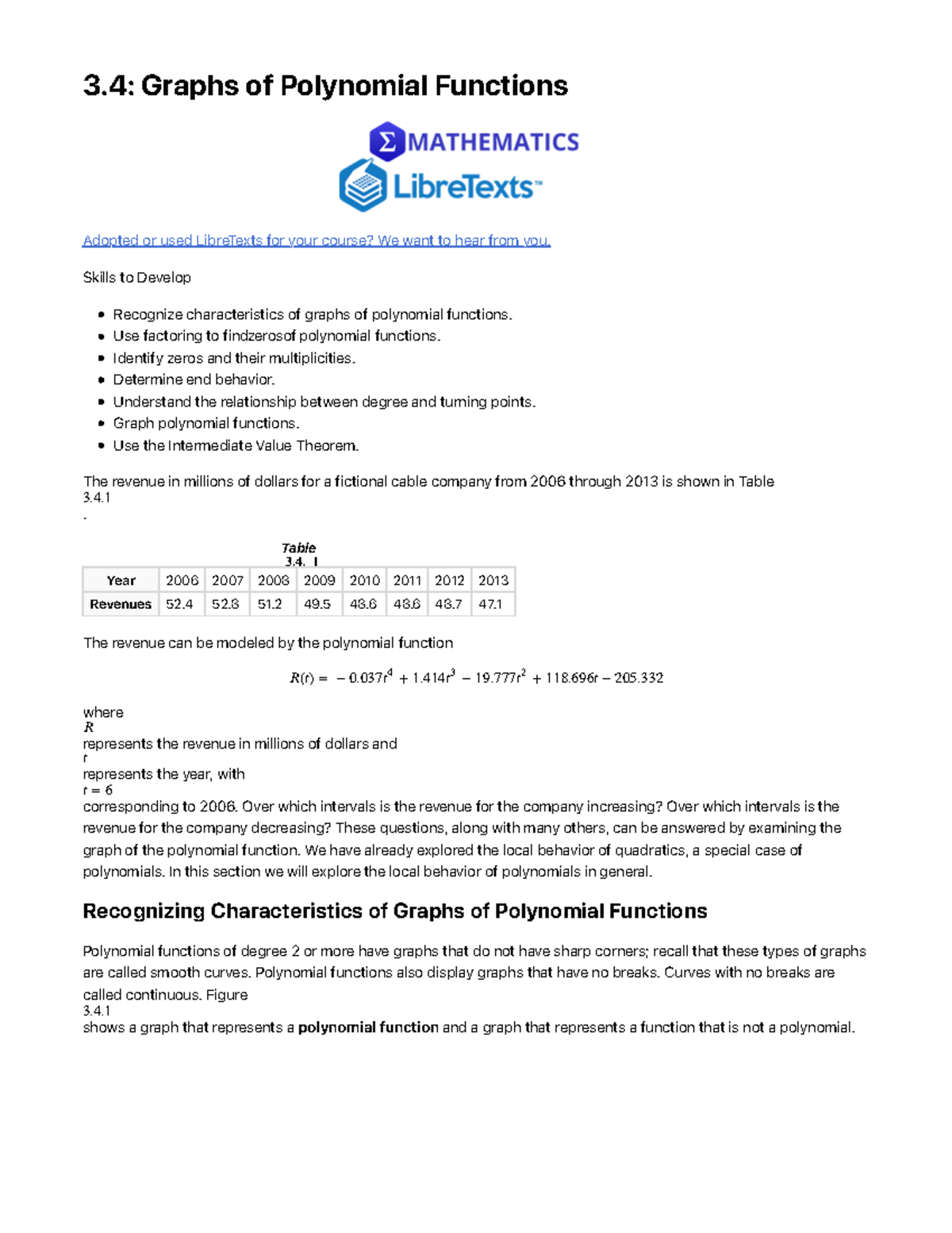 3 4 Graphs Of Polynomial Functions Mathematics Libre Texts 3