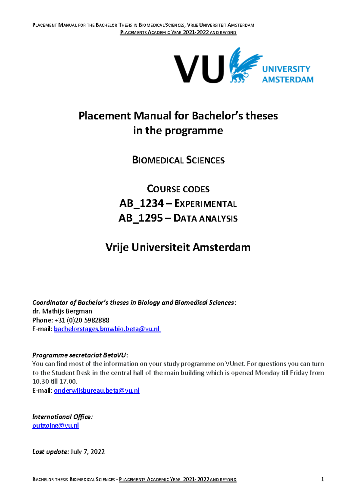 vrije universiteit thesis database