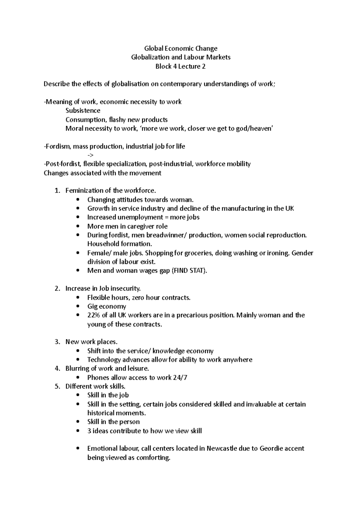Block 4 Lecture 2 - Global Economic Change Globalization and Labour ...