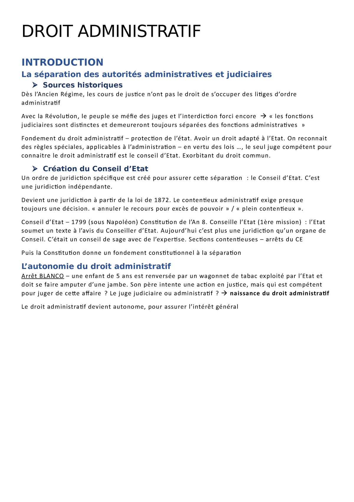 Droit Administratif - Résumé De Cours Et TD - DROIT ADMINISTRATIF ...