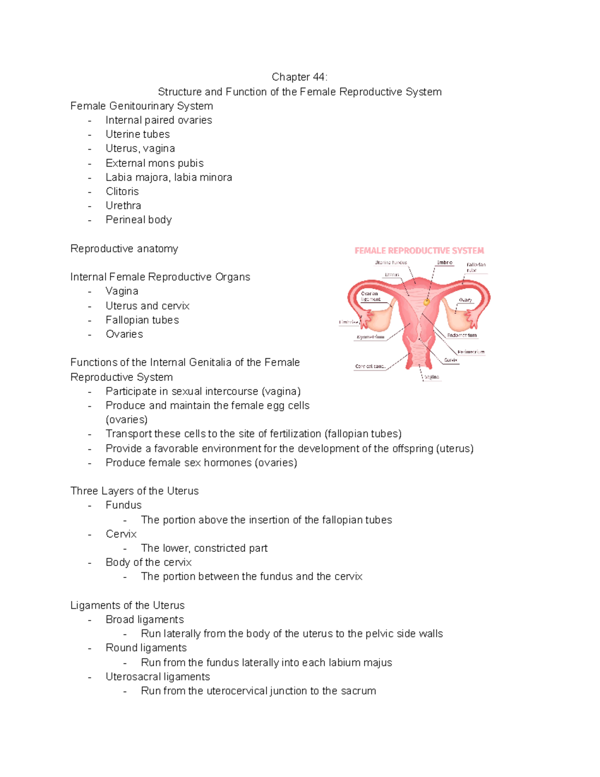 Patho GU ch 44 - Google Docs - Chapter 44: Structure and Function of ...