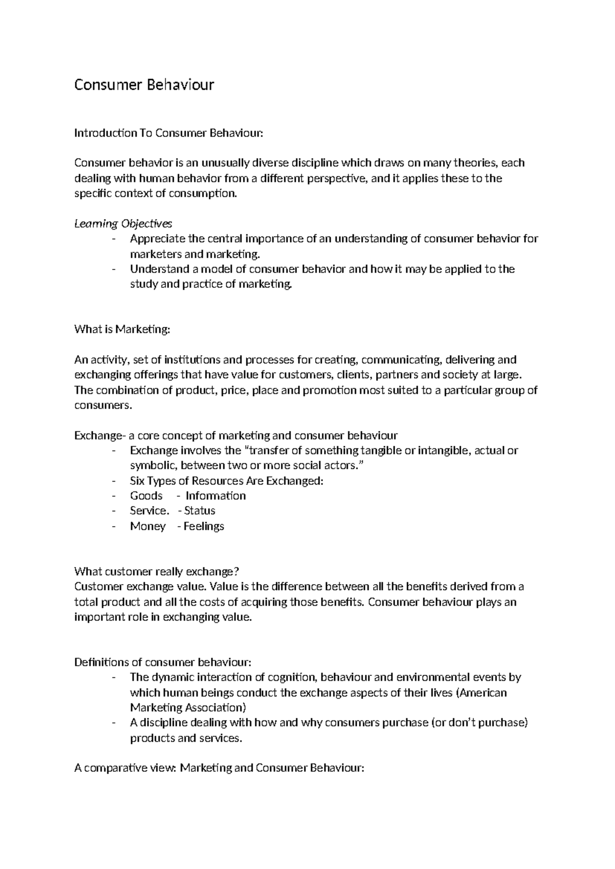 Consumer Behaviour - Consumer Behaviour Introduction To Consumer ...